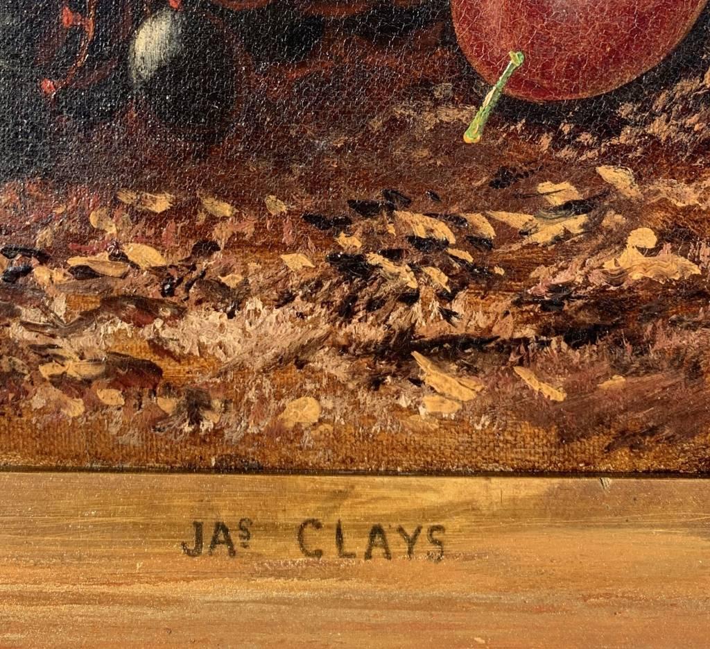 J. Clays (Pittore britannico) - Natura morta del XIX secolo - Frutta in vendita 3