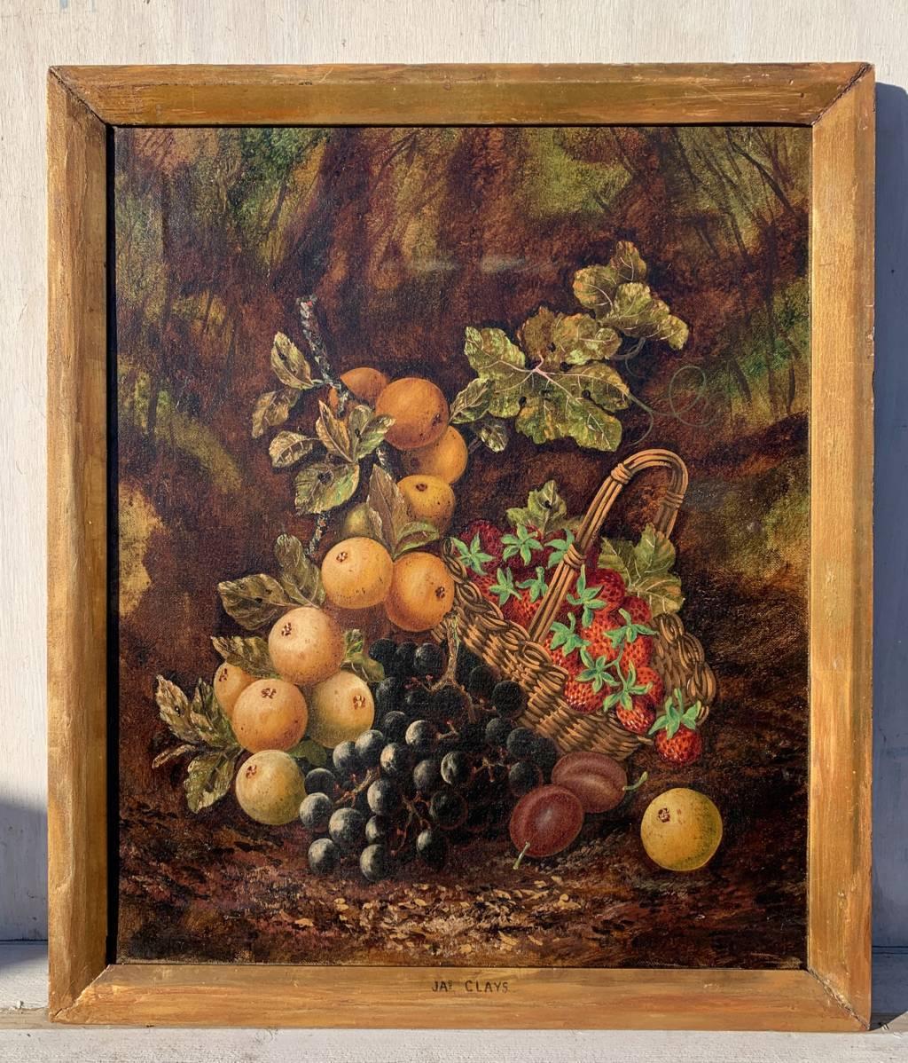 J. Clays ( Britischer Maler) – Stilllebengemälde des 19. Jahrhunderts – Früchte – Painting von  J. Clays