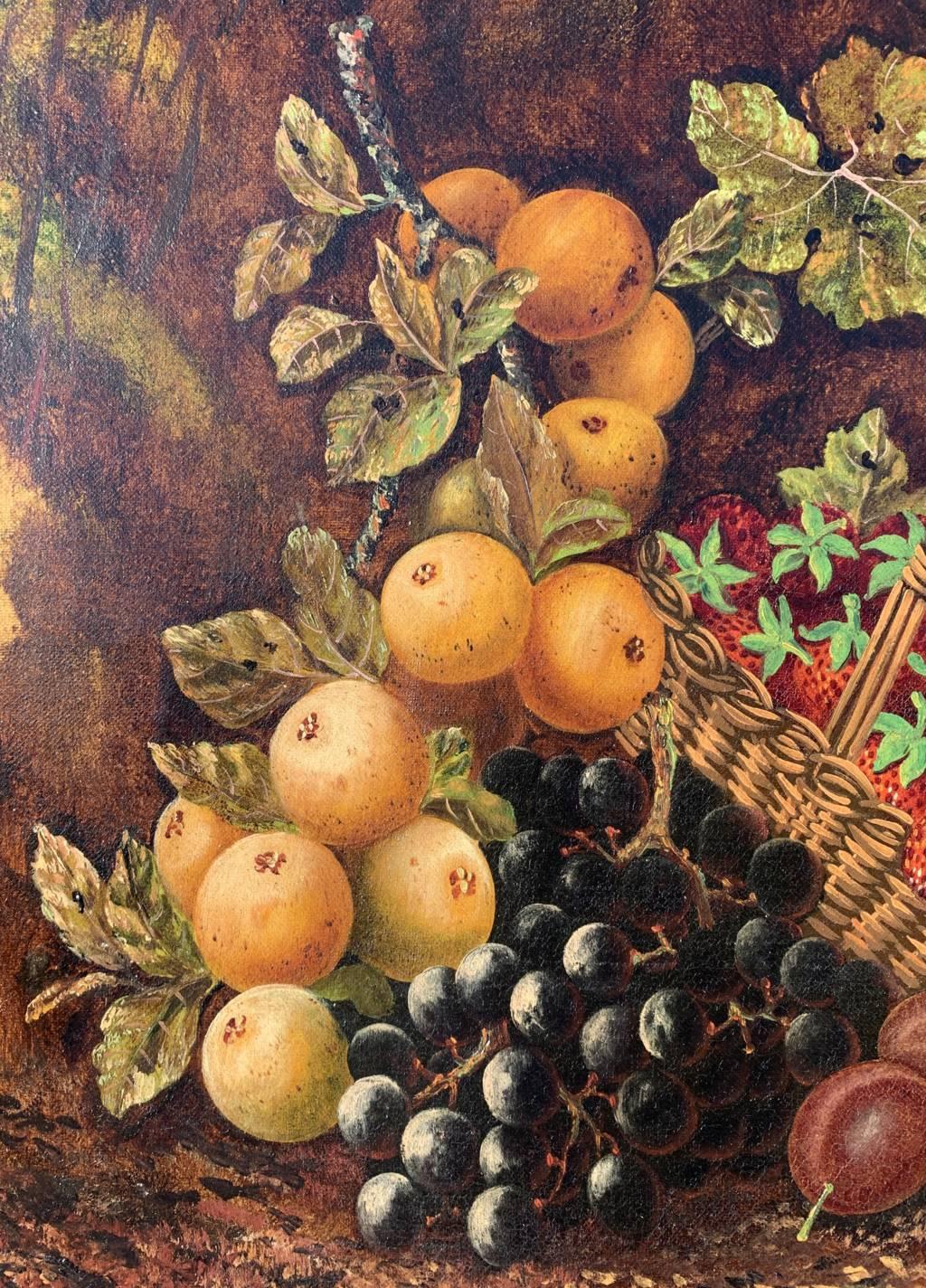 J. Clays (Britisch, 19.-20. Jahrhundert) - Stilleben mit Obstkorb.

61 x 51 cm ohne Rahmen, 67,5 x 58 cm mit Rahmen.

Antikes Ölgemälde auf Leinwand, in einem vergoldeten Holzrahmen.

Zustandsbericht: Original Leinwand. Guter Zustand der