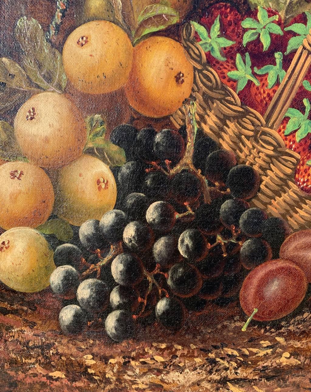 J. Clays (British, 19th-20th century) - Still life with fruit basket.

61 x 51 cm without frame, 67.5 x 58 cm with frame.

Antique oil painting on canvas, in a gilded wooden frame.

Condition report: Original canvas. Good condition of the pictorial