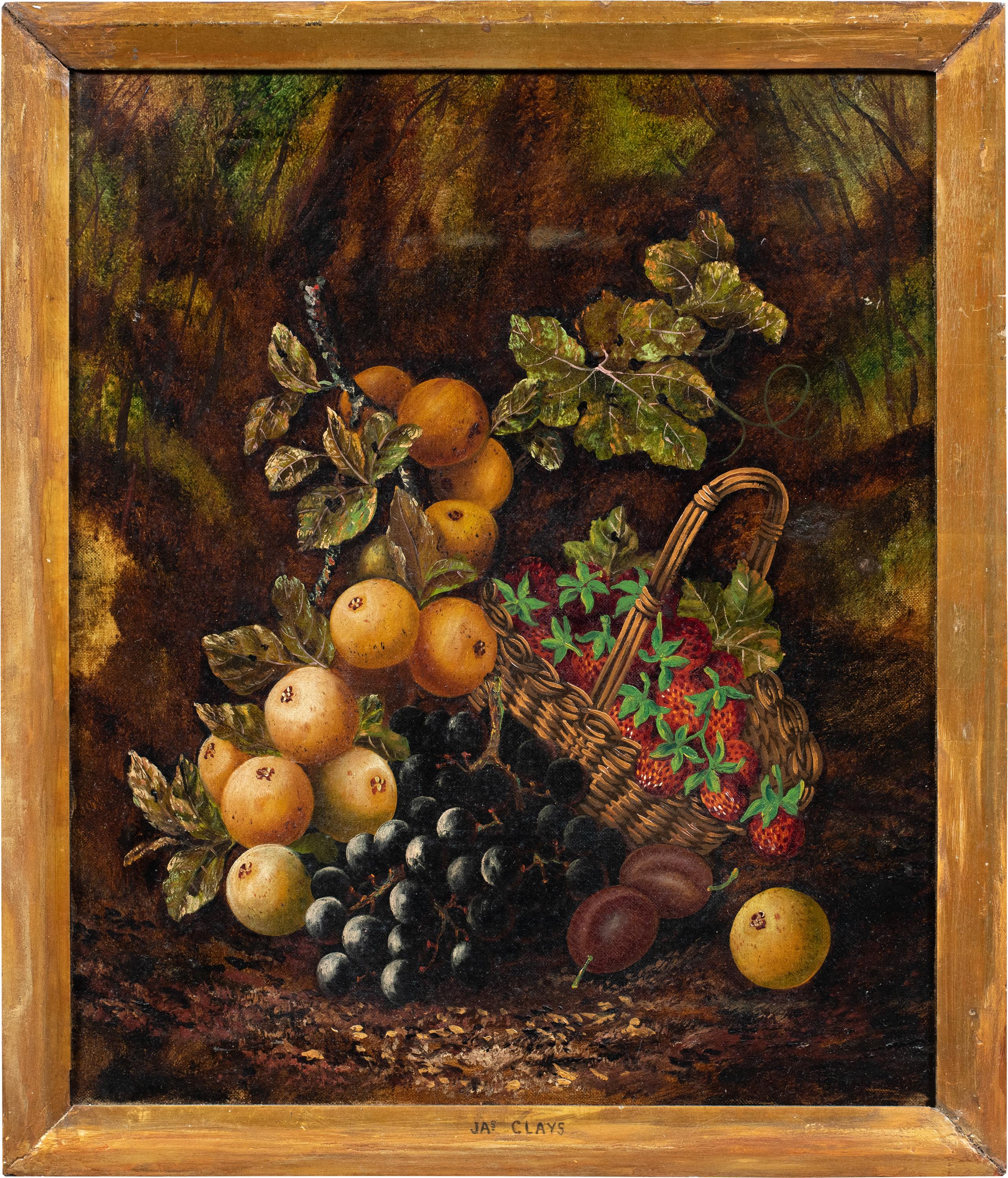 Still-Life Painting di  J. Clays - J. Clays (Pittore britannico) - Natura morta del XIX secolo - Frutta