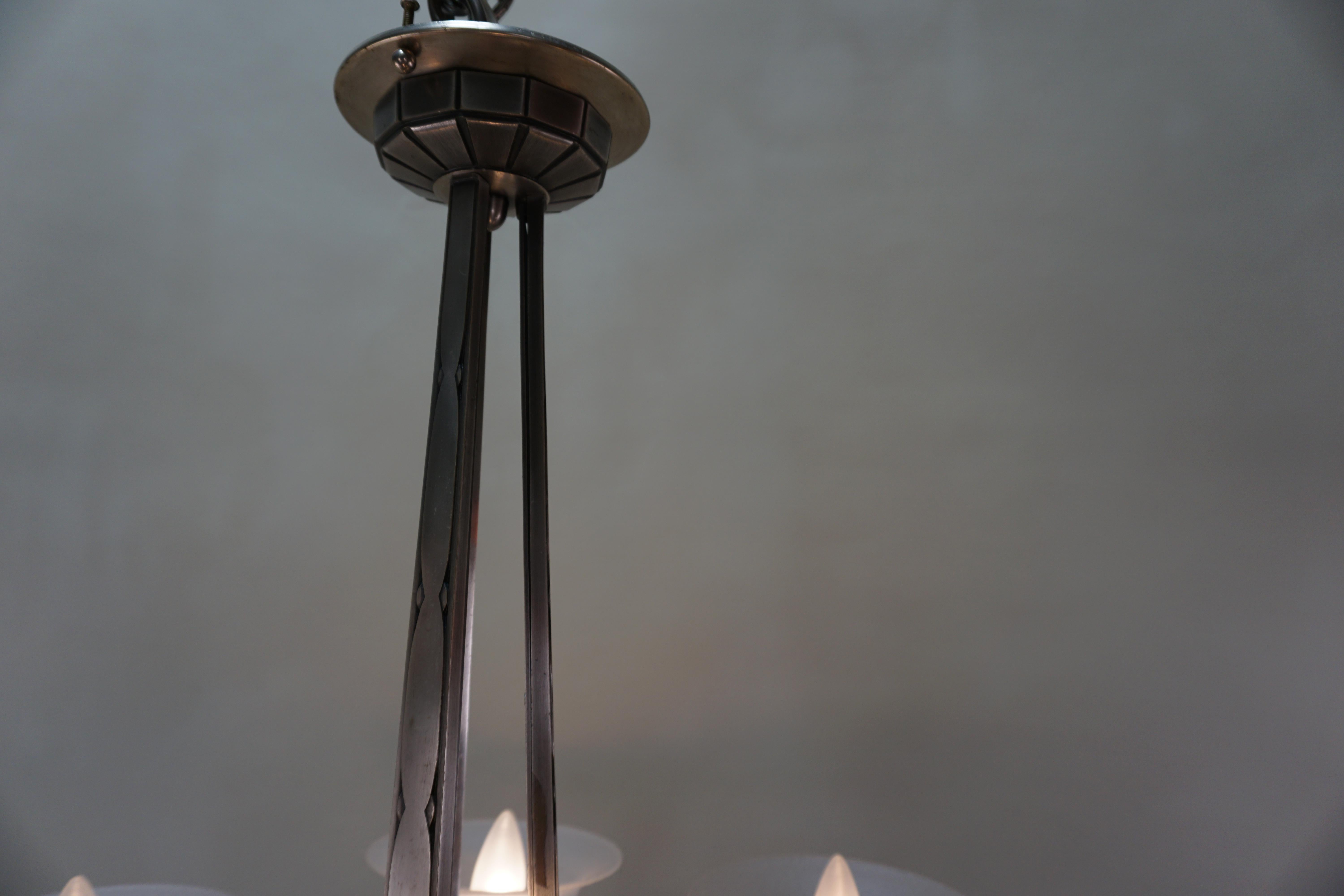 J. Codure – Lyon & Charles Schneider Art Deco Chandelier 1