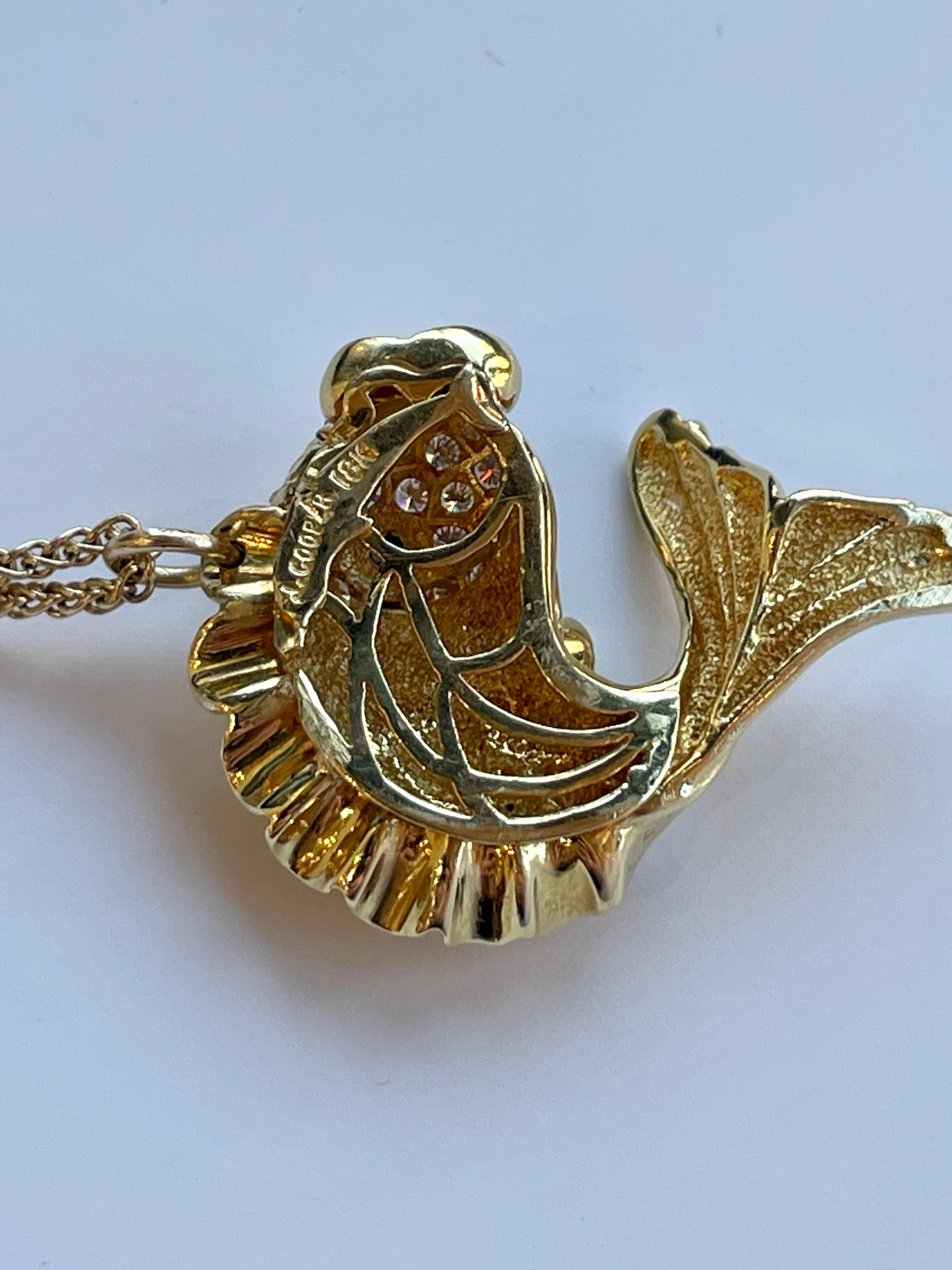 J. Cooper 18 Karat Diamant-Fisch-Anhänger (Rundschliff) im Angebot