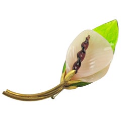J. Corelli Italy Dimensional Huge Murano Flower Brooch