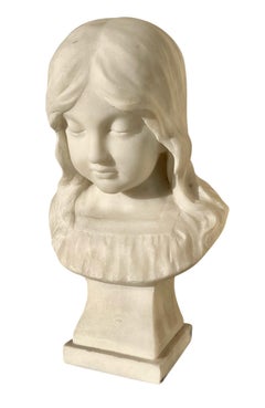 J. COZLIN - Marble, Bust Of A Little Girl