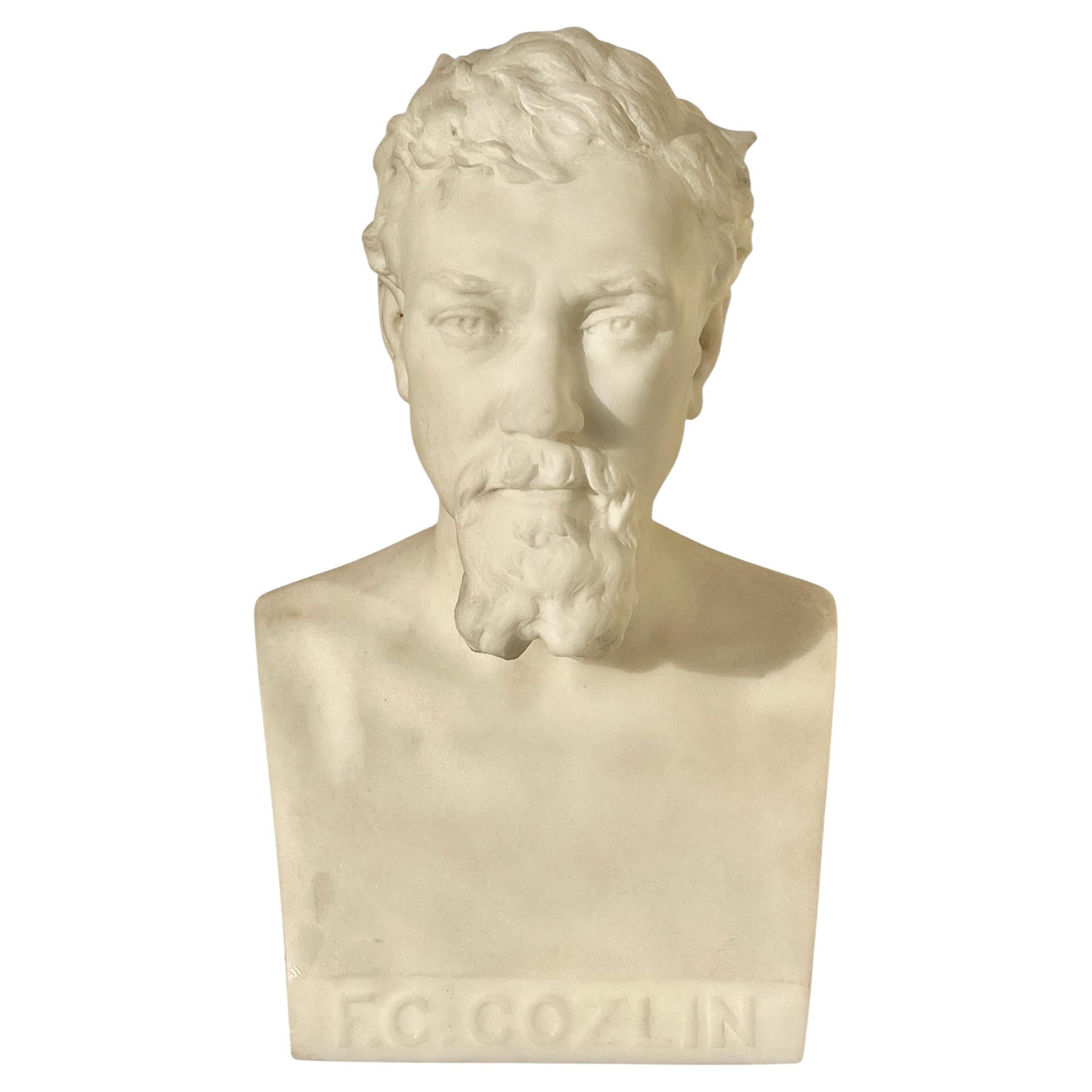 J. Cozlin - Marble, Portrait Of Joseph Hugues Fabisch For Sale