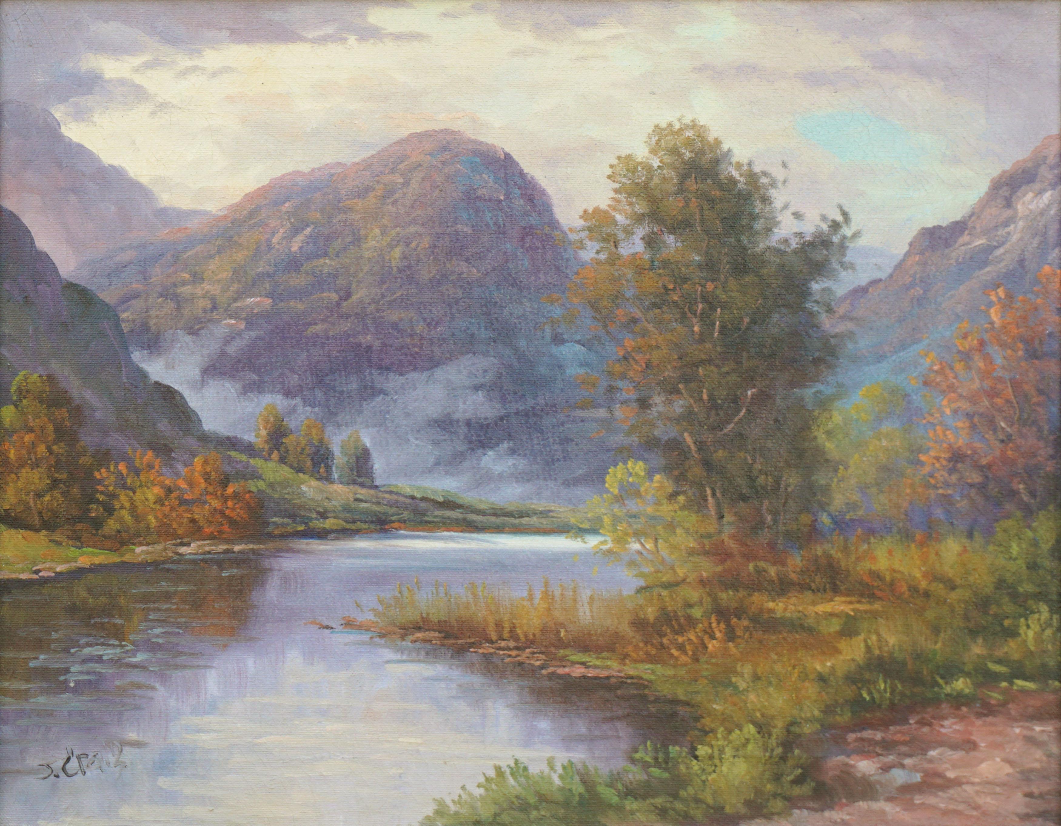 Autumnal Mountain Stream Landscape - Painting by J. Craig