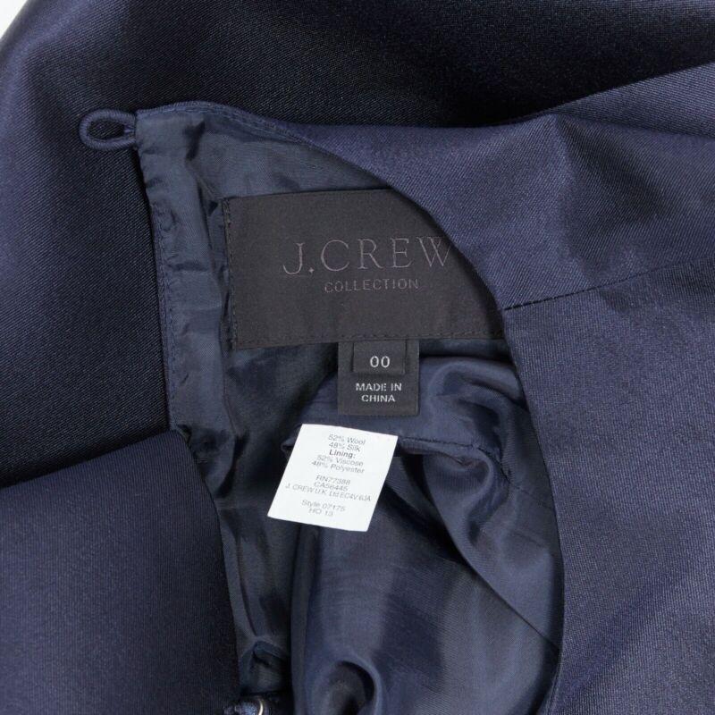 J CREW COLLECTION navy blue cap sleeves round neckline a-line shirt top US00 XS For Sale 3