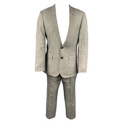 J. CREW Ludlow Size 38 Regular Grey Nailhead Linen / Cotton Notch Lapel Suit