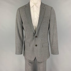 J. CREW Size 38 Regular Dark Gray Glenplaid Wool Notch Lapel Suit