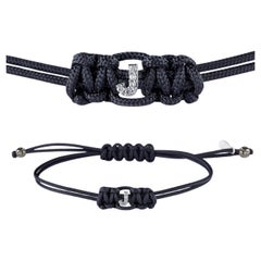 J - Customizable Letter / Name Bracelet in White Gold and White Diamonds Gift