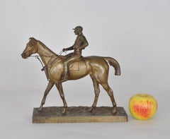 J Cuvelier, Horse Rider in Bronze, Signed, XIXth Century