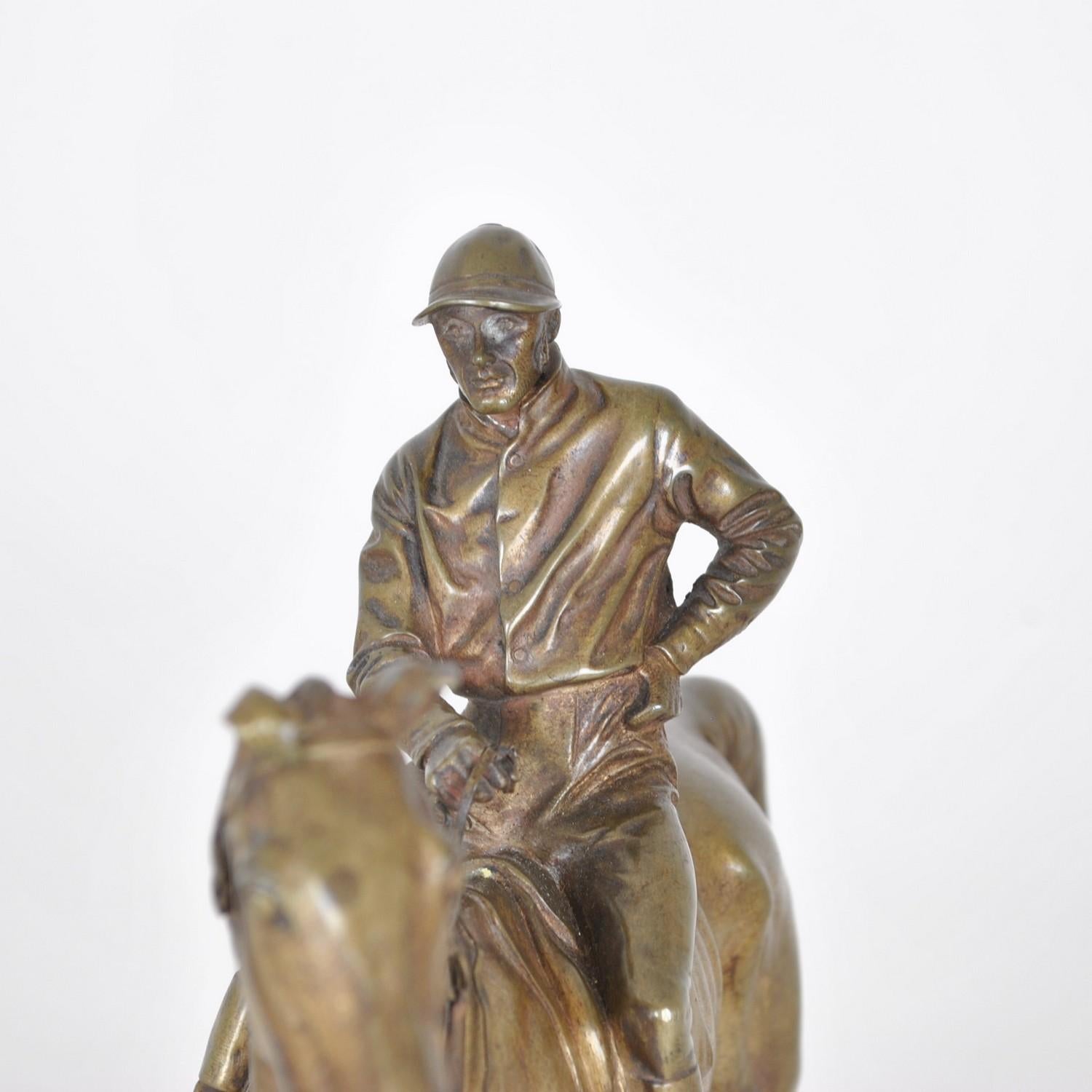 J Cuvelier, Horse Rider in Bronze, Signed, XIXth Century In Good Condition In MARSEILLE, FR