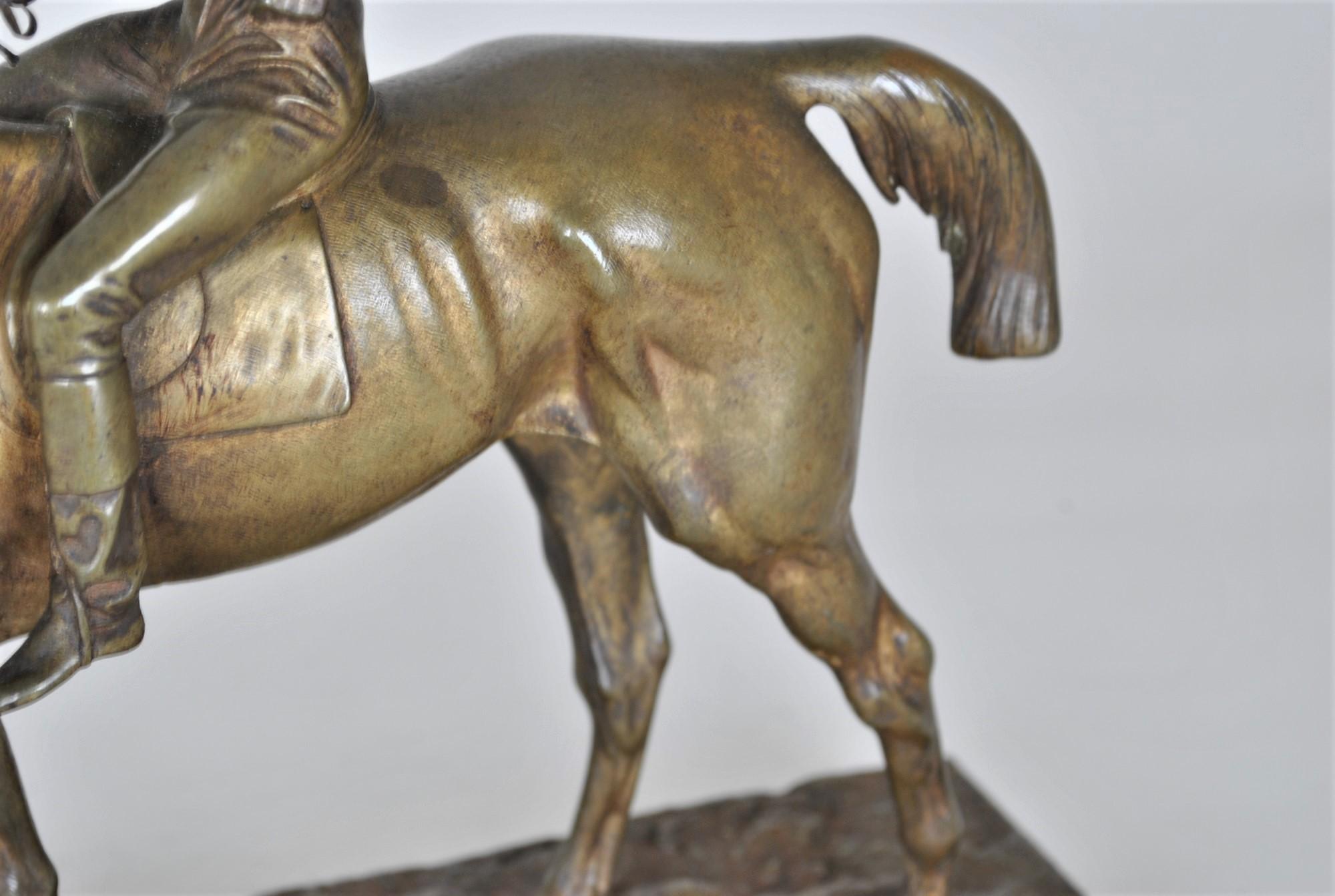 J Cuvelier, Horse Rider in Bronze, Signed, XIXth Century 2