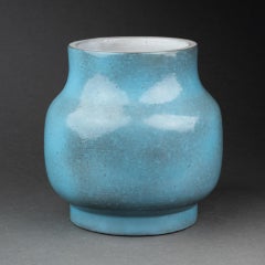 J & D A : "Vase", céramique émaillée bleue - Circa 1050