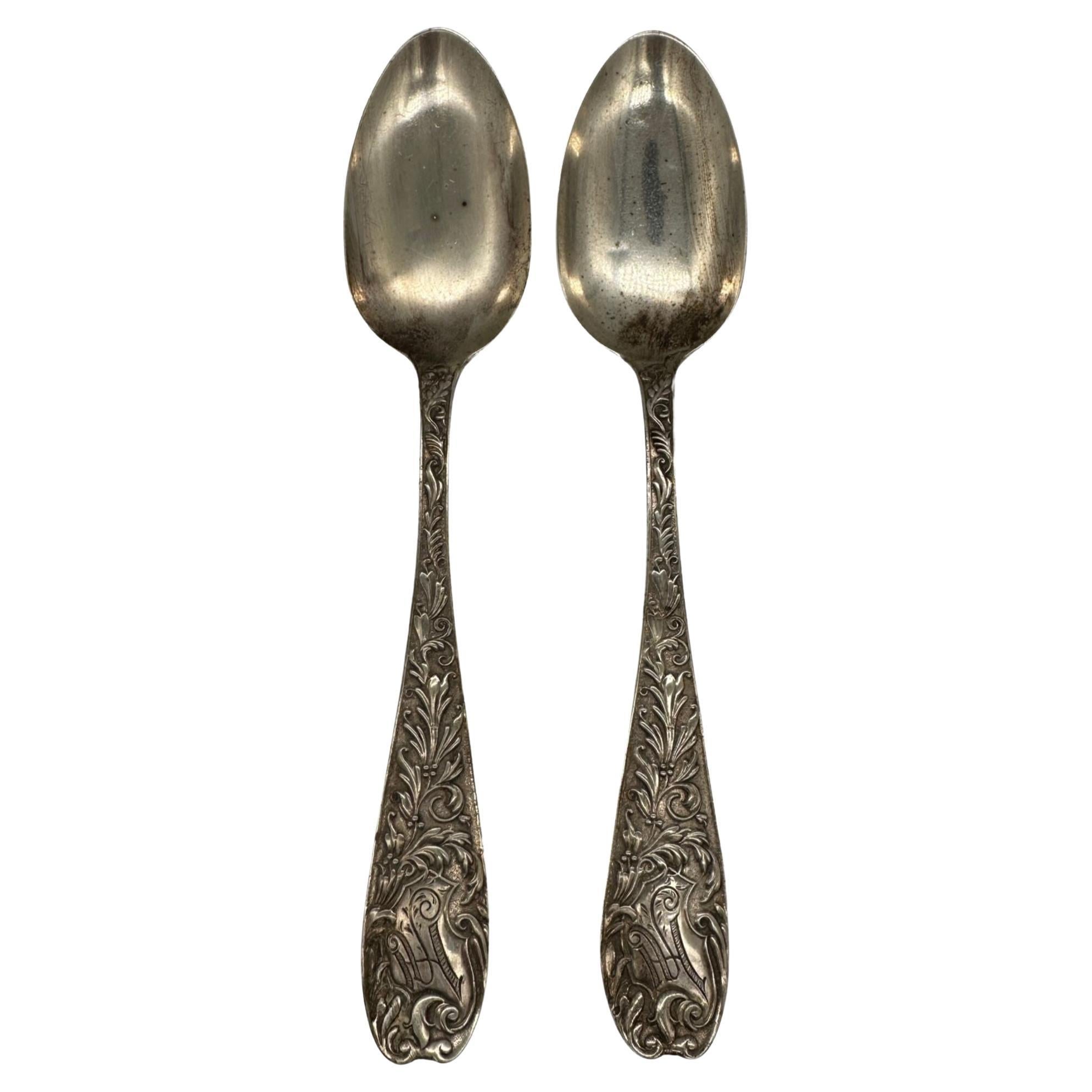 J D & S M Knowles Co Sterling Silver Serving Spoon Aeolian Pattern, 1882 For Sale