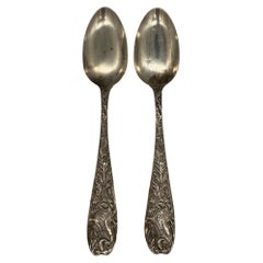 Antique J D & S M Knowles Co Sterling Silver Serving Spoon Aeolian Pattern, 1882