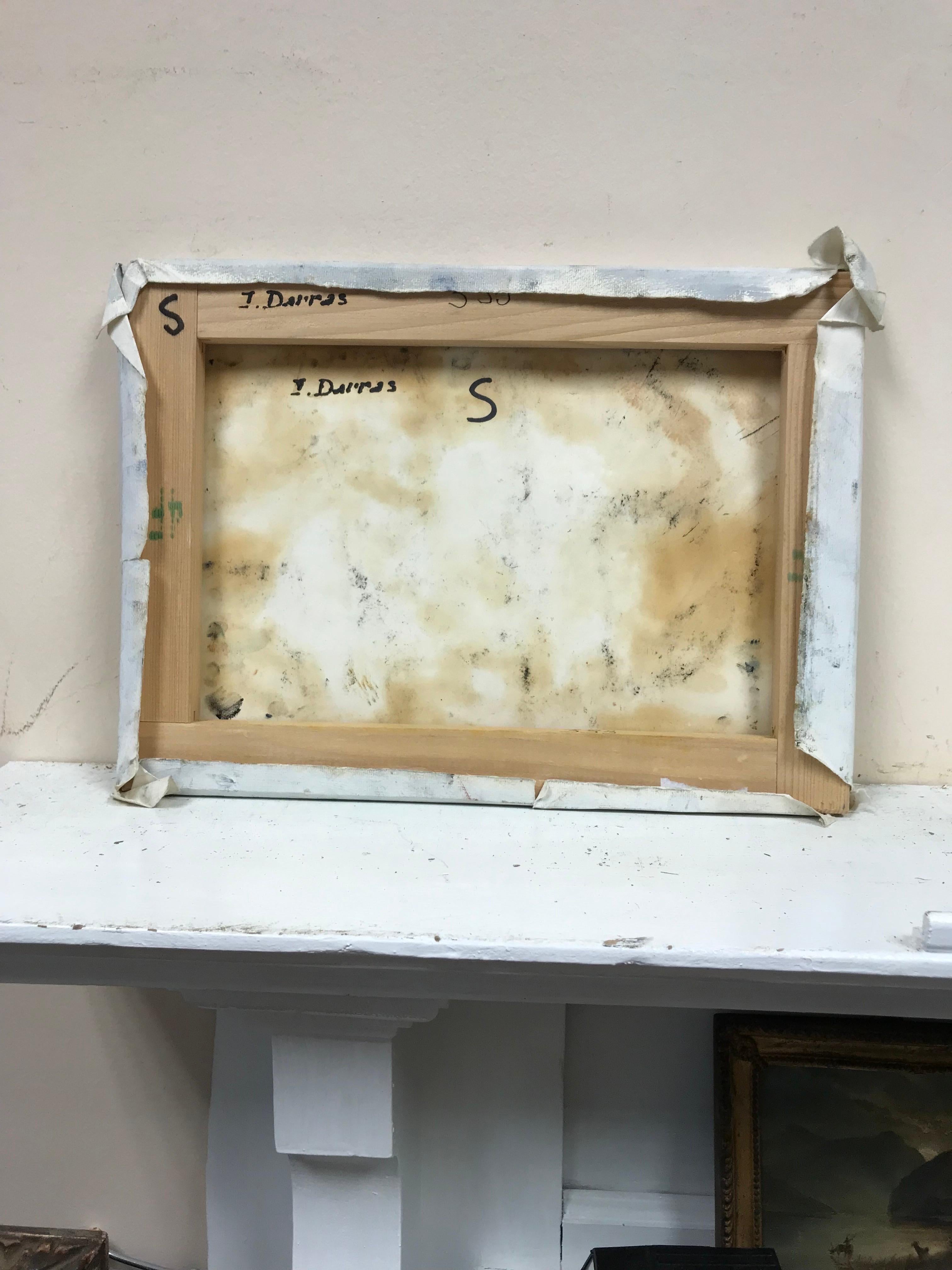 Olio firmato dal modernista francese del XX secolo Uomo in giacca blu al lavoro in vendita 2