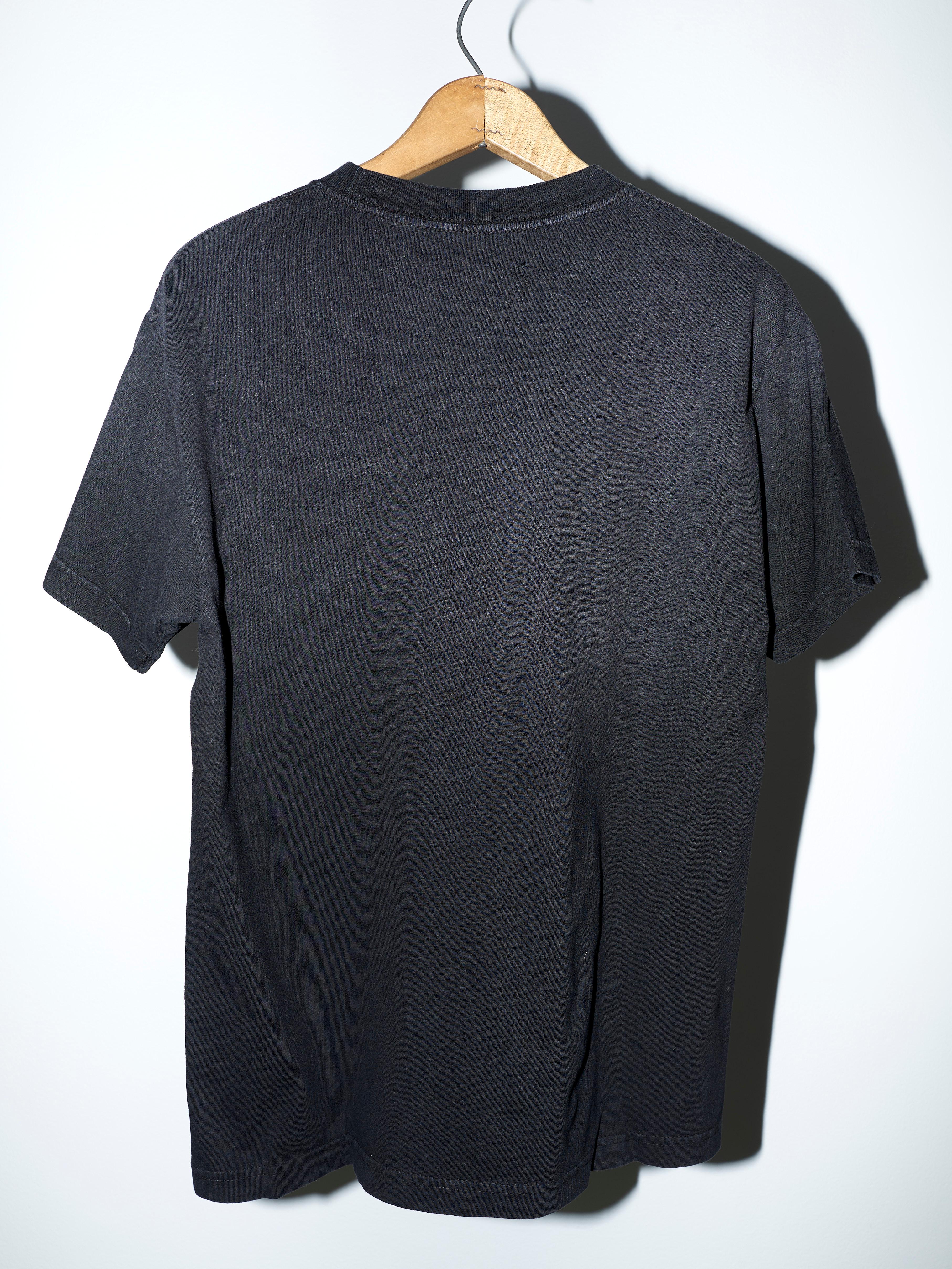 J Dauphin Black T-Shirt Embellished  Patch Work Sequin Silk Body Cotton  14