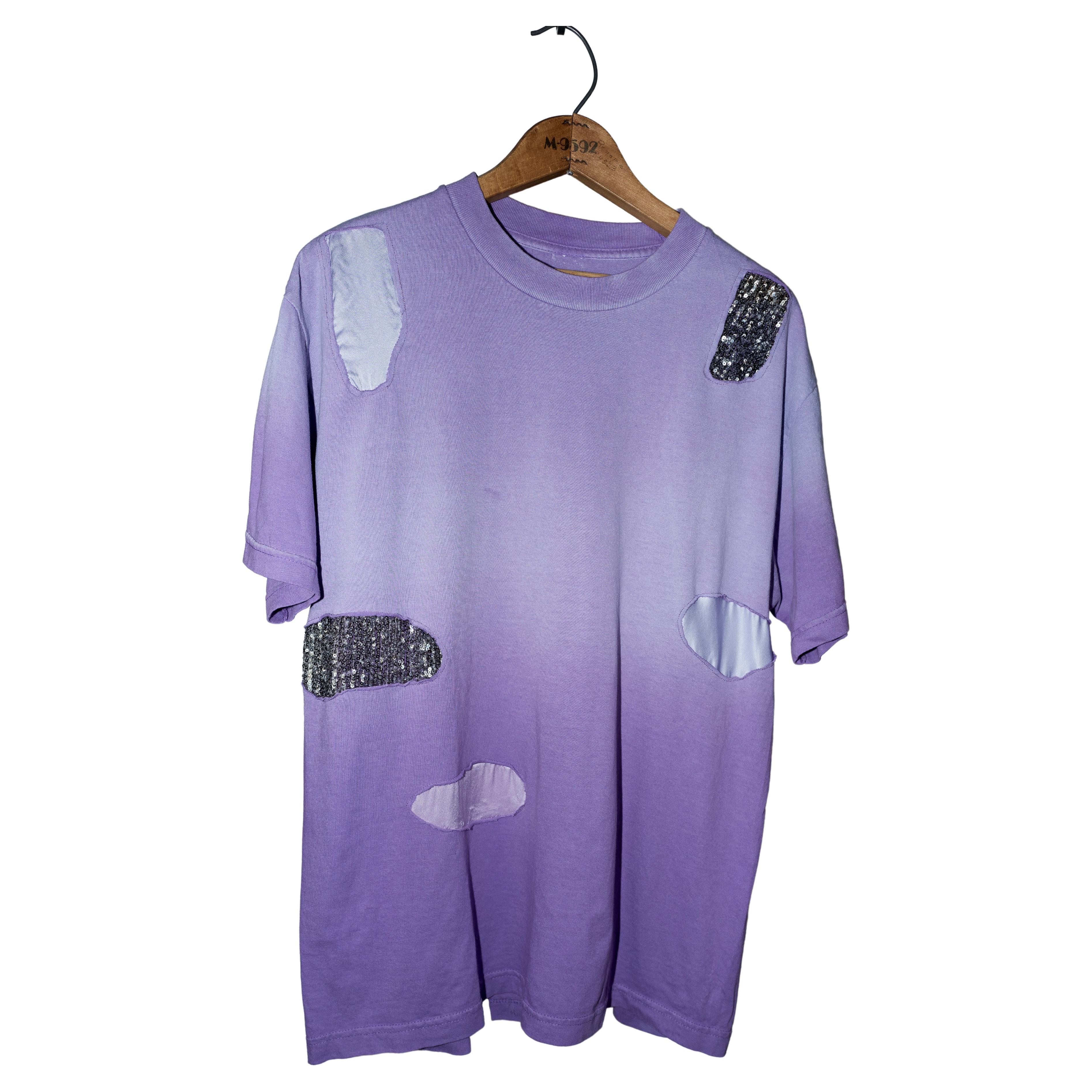 T-Shirt Lilac Sequin Silk Cotton J Dauphin