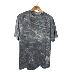 T-Shirt Gray Chrystal Embellishment Cotton Marble Dye J Dauphin