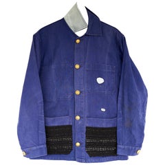 Embellished Jacket French Blue Work Black Tweed Gold Buttons J Dauphin