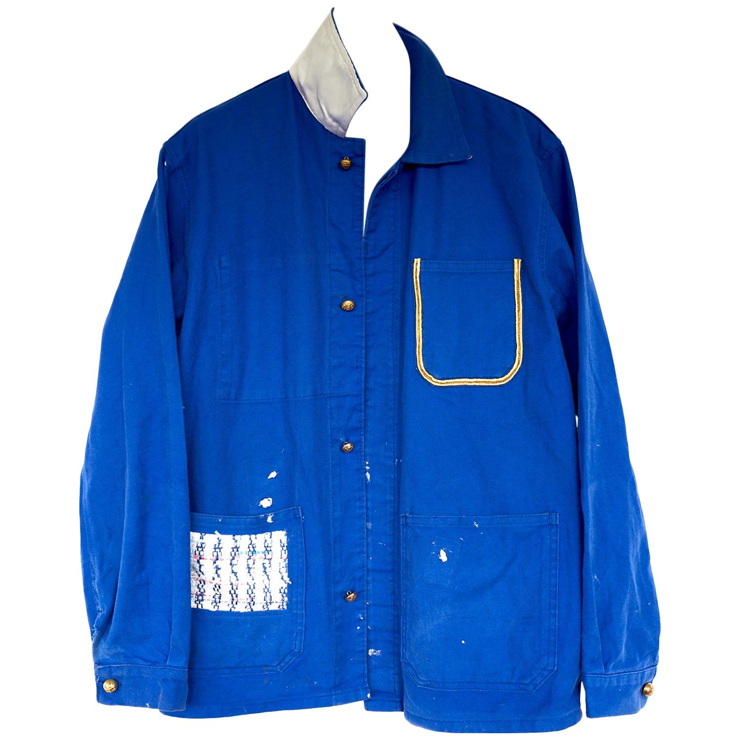 Embellished Jacket Cobalt Blue Tweed Gold Button 
J Dauphin