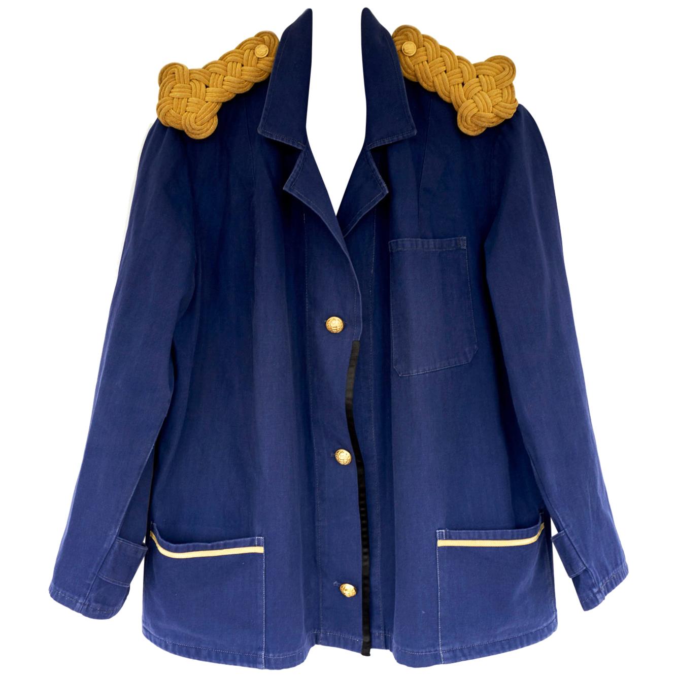 Veste blazer de marin ornée d
épaulettes bleu français J Dauphin, unique en son genre