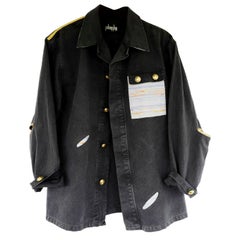 Embellished Oversize Jacket Grey Gold Buttons Light Blue Tweed J Dauphin