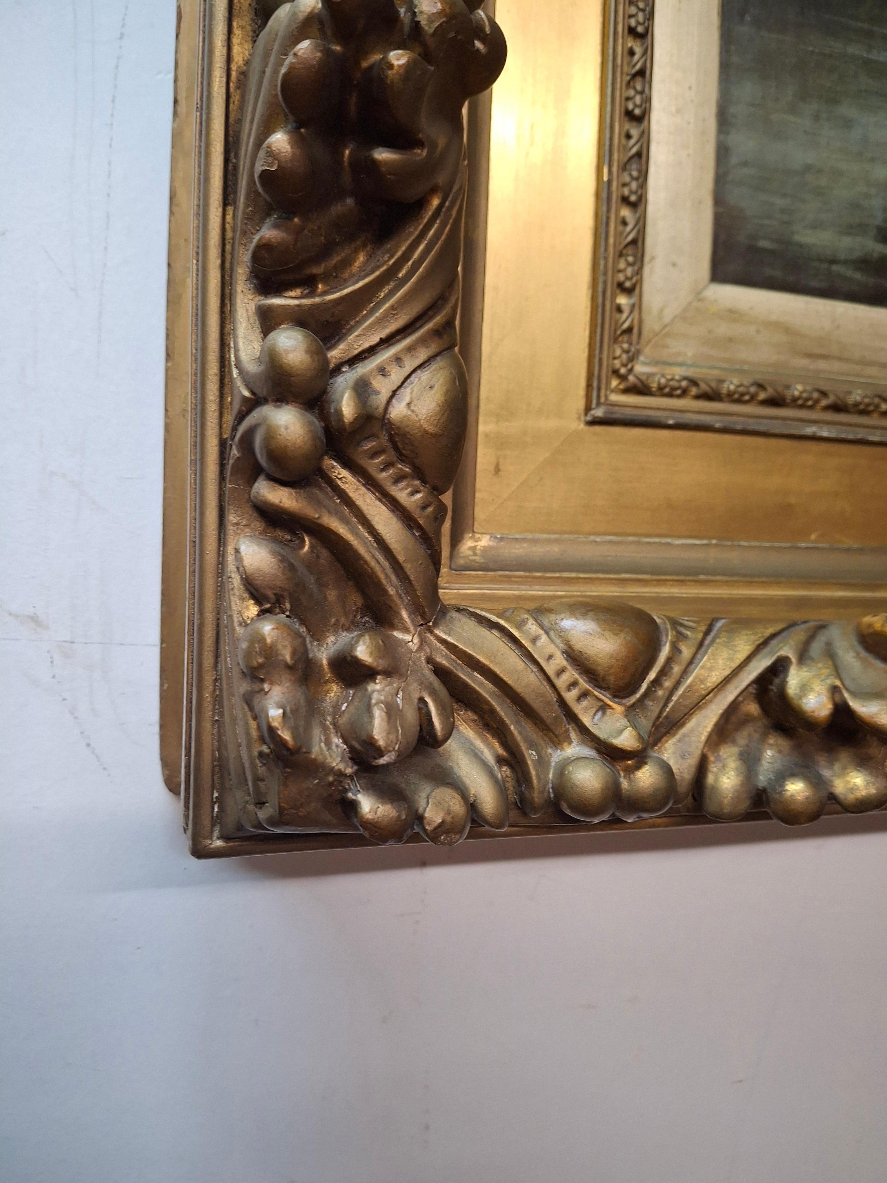 Paisaje con río y figuras de J. De Fleury en venta 12