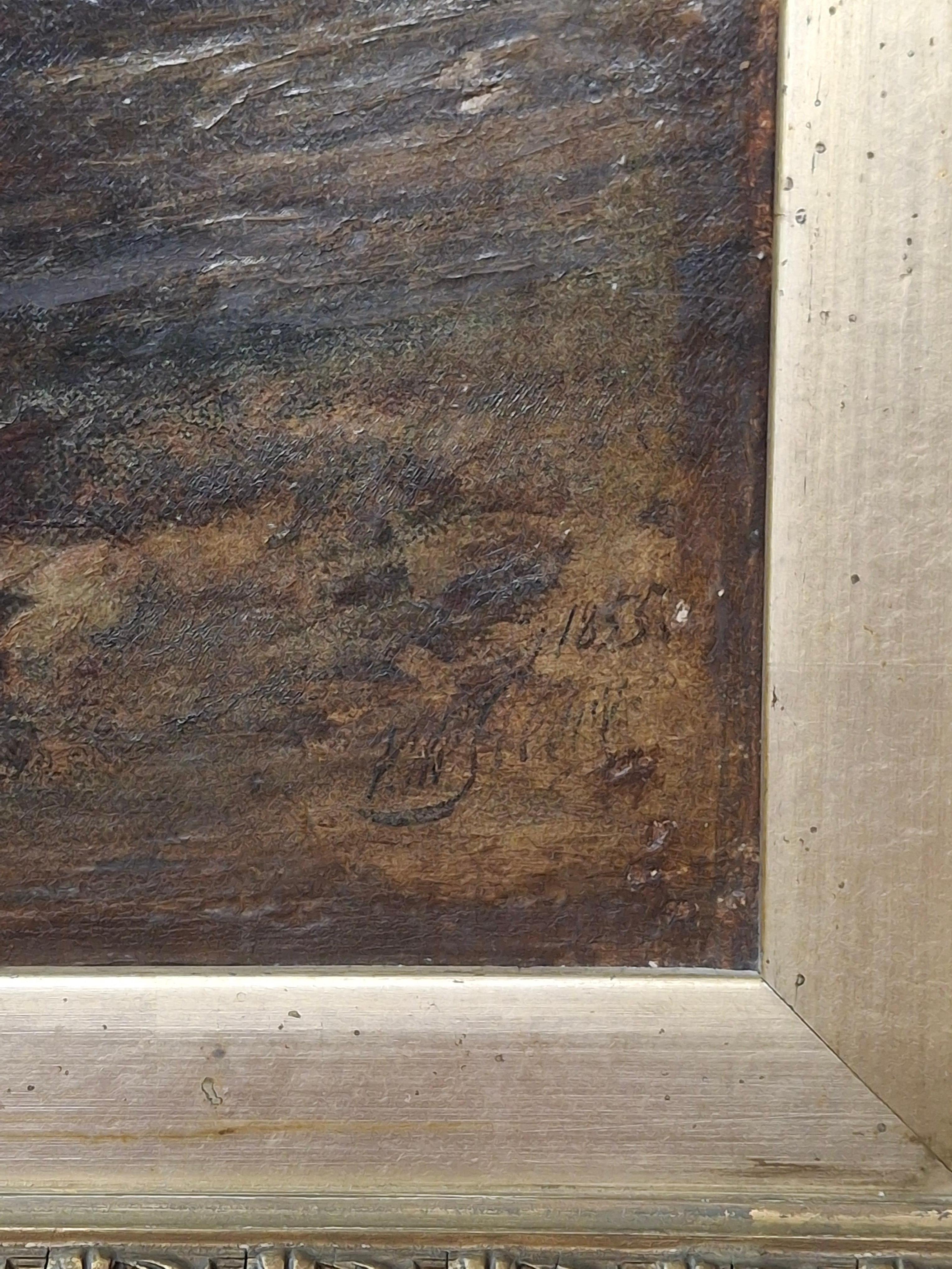 Paisaje con río y figuras de J. De Fleury en venta 7
