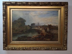 Landscape With River And Figures By J. De Fleury