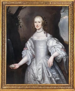 Portrait of Charlotte Stanley, Countess of Derby, Antique oil on canvas painting