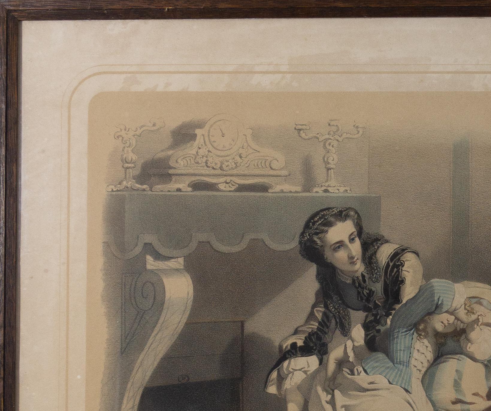 J. Desandre Sparen Sie den Rod und Löschen Sie das Kind, Kupferstich, 19. Jahrhundert  (Französisch) im Angebot