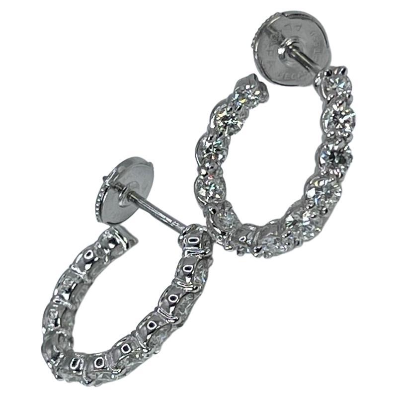 J Diamond Earrings Hoops Diamond Earrings Studs 2ct Diamond Studs Platinum Rare For Sale