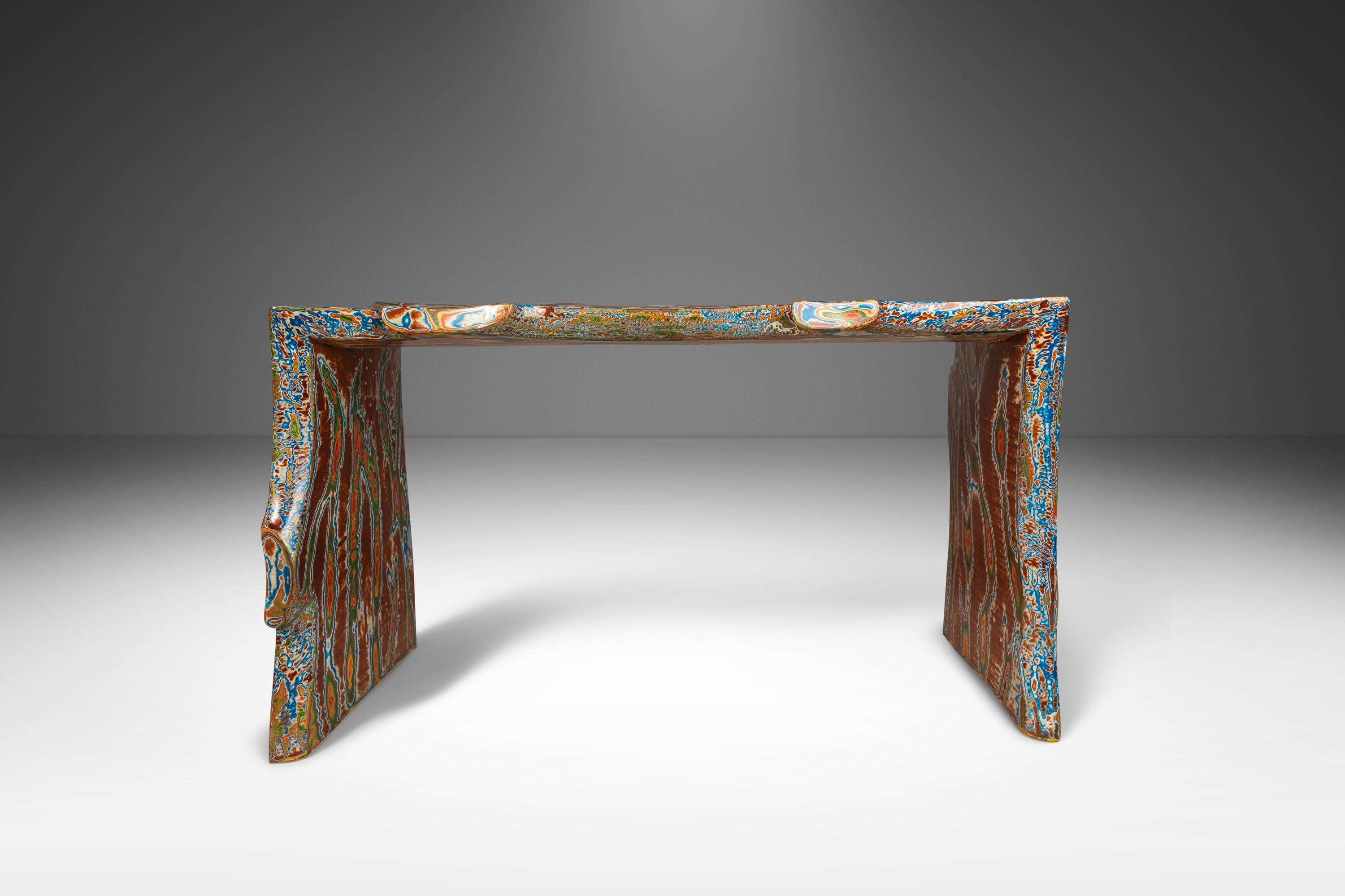 J. Dunklebarger Organic Modern Studio Craft Bentwood Asymmetrical Abstract Bench For Sale 3