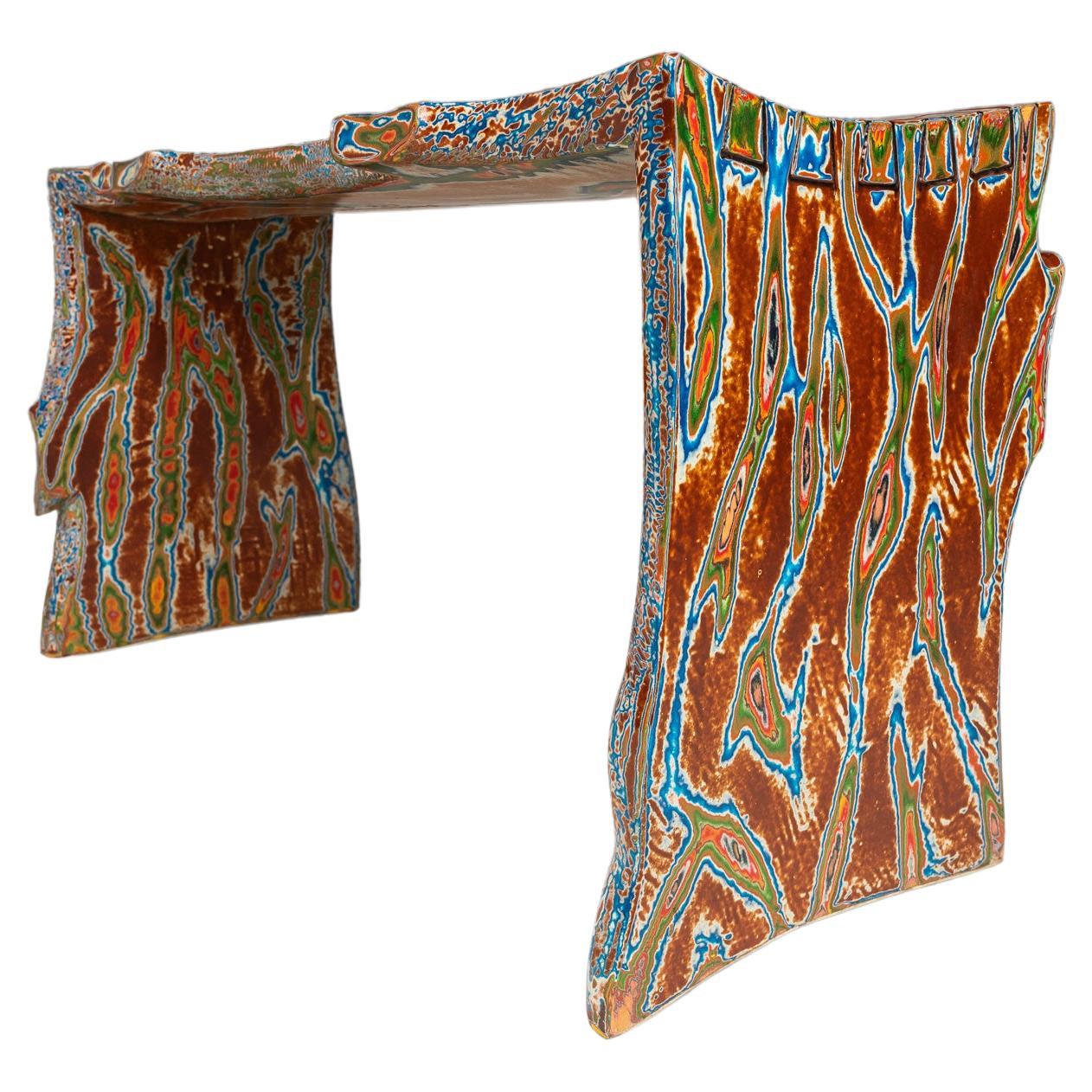 J. Dunklebarger Organic Modern Studio Craft Bentwood Asymmetrical Abstract Bench