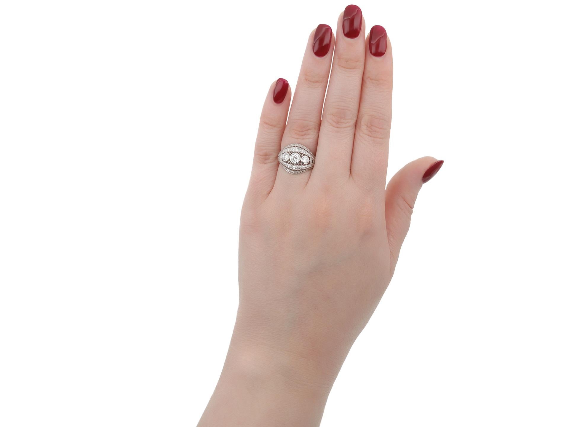 Women's J. E. Caldwell Antique diamond Platinum cluster ring For Sale