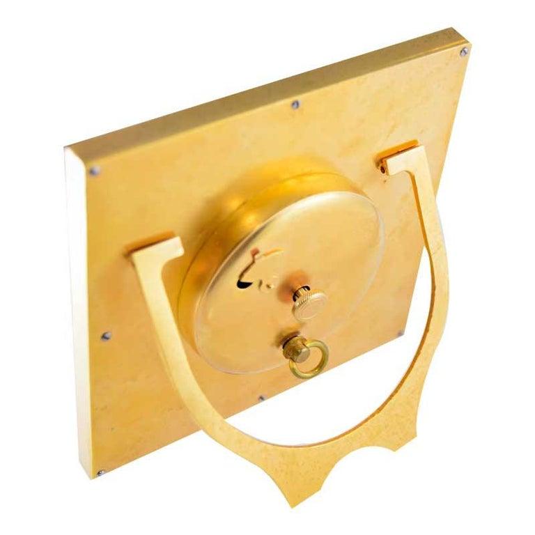 J. E. Caldwell Art Deco Desk Clock Gilt Brass and Enamel, 1930's For Sale at 1stDibs