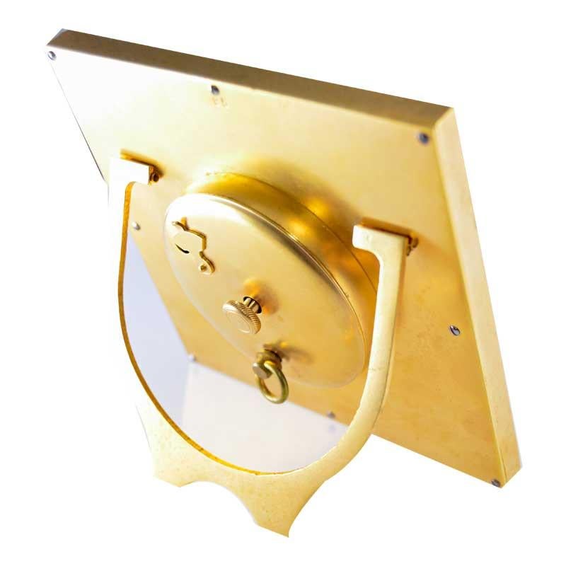 J. E. Caldwell Art Deco Desk Clock Gilt Brass and Enamel 1930's 4