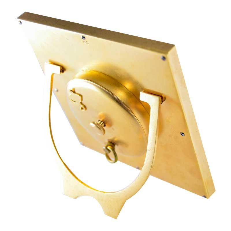 J. E. Caldwell Art Deco Desk Clock Gilt Brass and Enamel 1930's 5