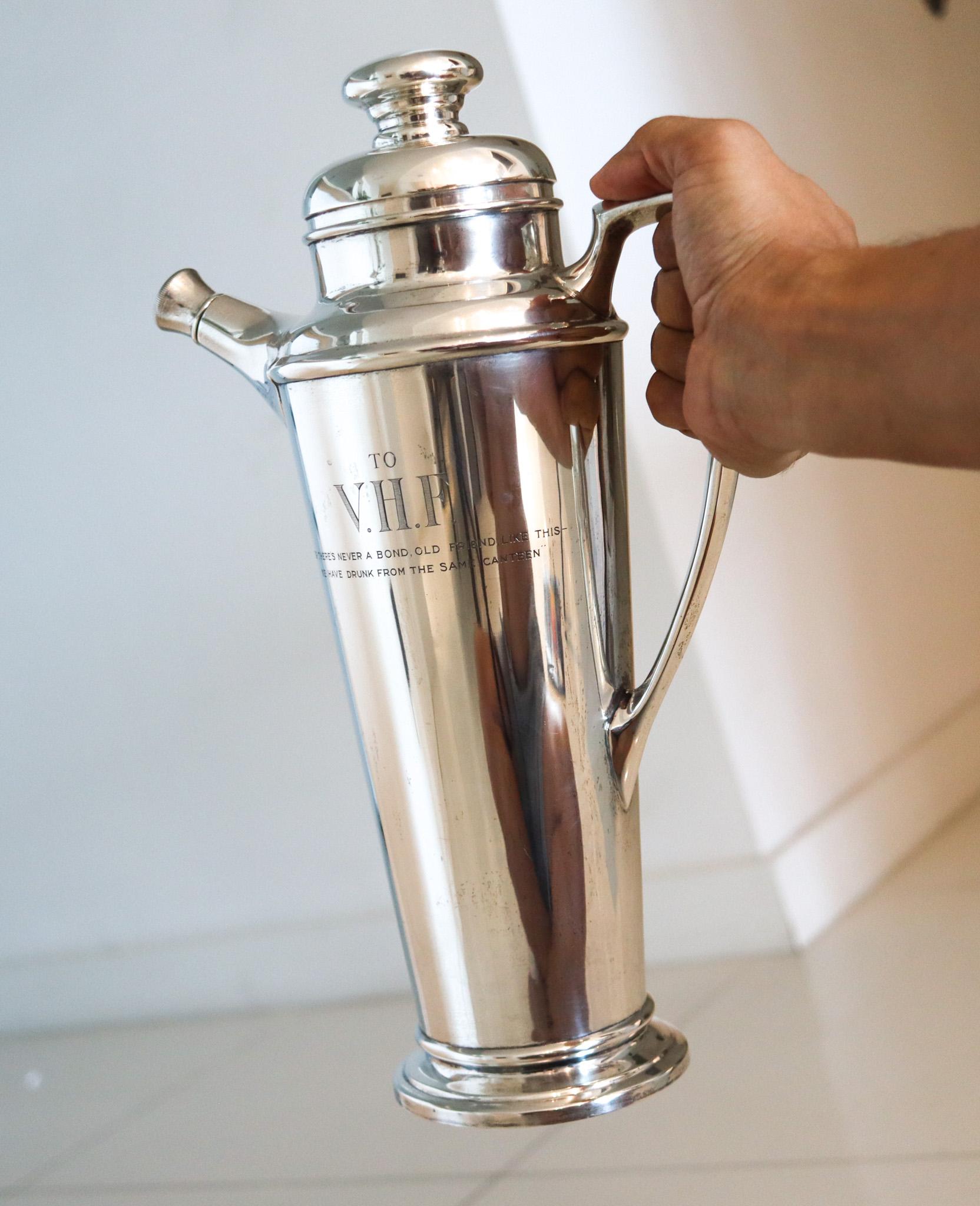 J. E. Caldwell & Co. 1920 Art Deco Cocktail Shaker In Solid .925 Sterling Silver 1
