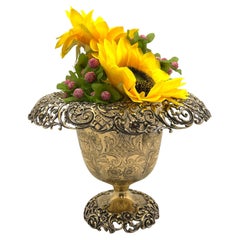 J. E. Caldwell & Co. Gilt Sterling Silver Art Nouveau Vase Early 20th Century