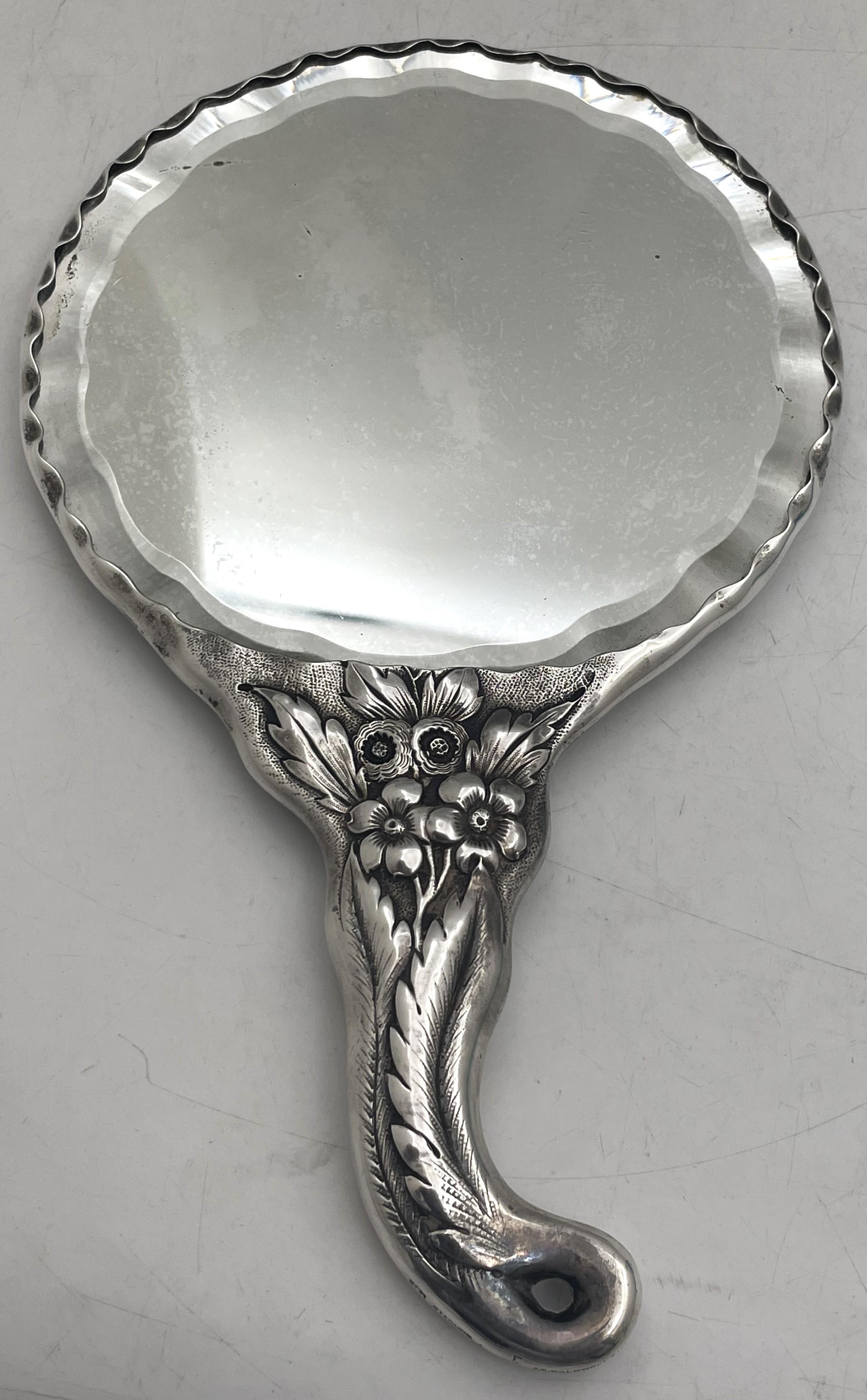J. E. Caldwell & Co. Sterling Silver Repousse Mirror from Late 19th Century For Sale 1