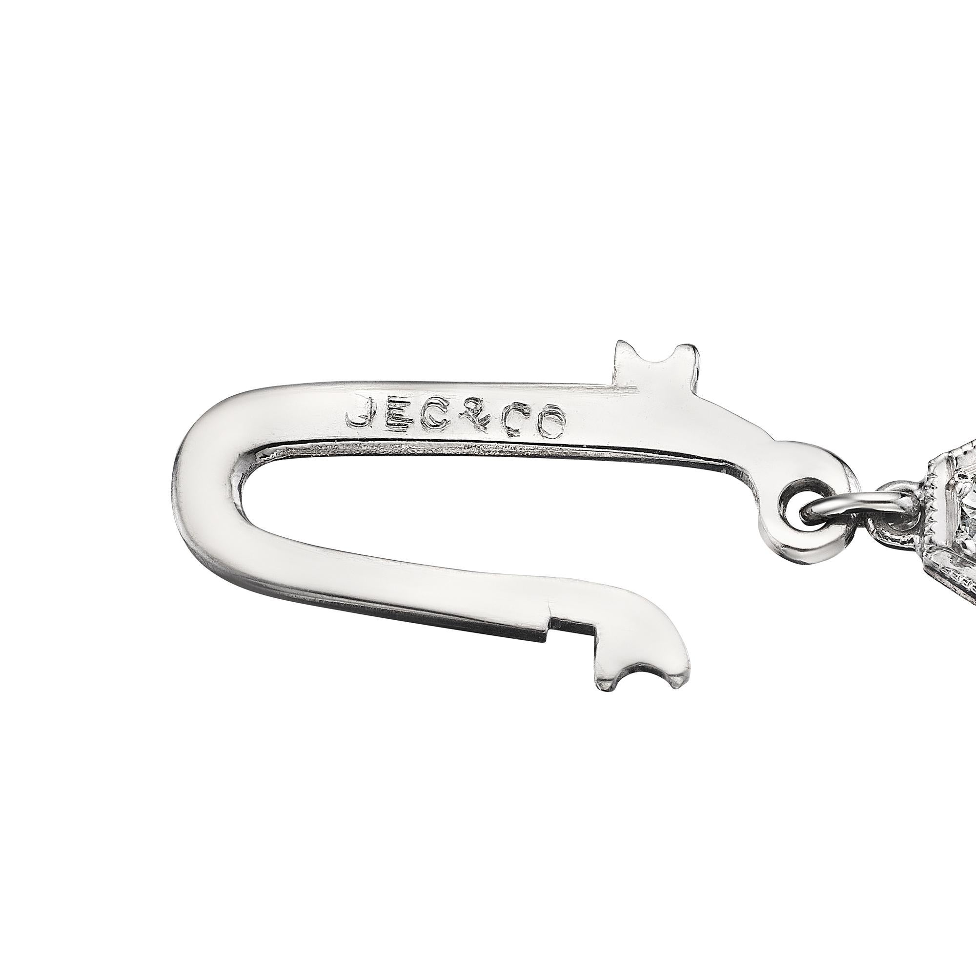 Taglio rotondo J. E. Caldwell of Philadelphia Collana in platino con diamanti in stile Art Déco in vendita