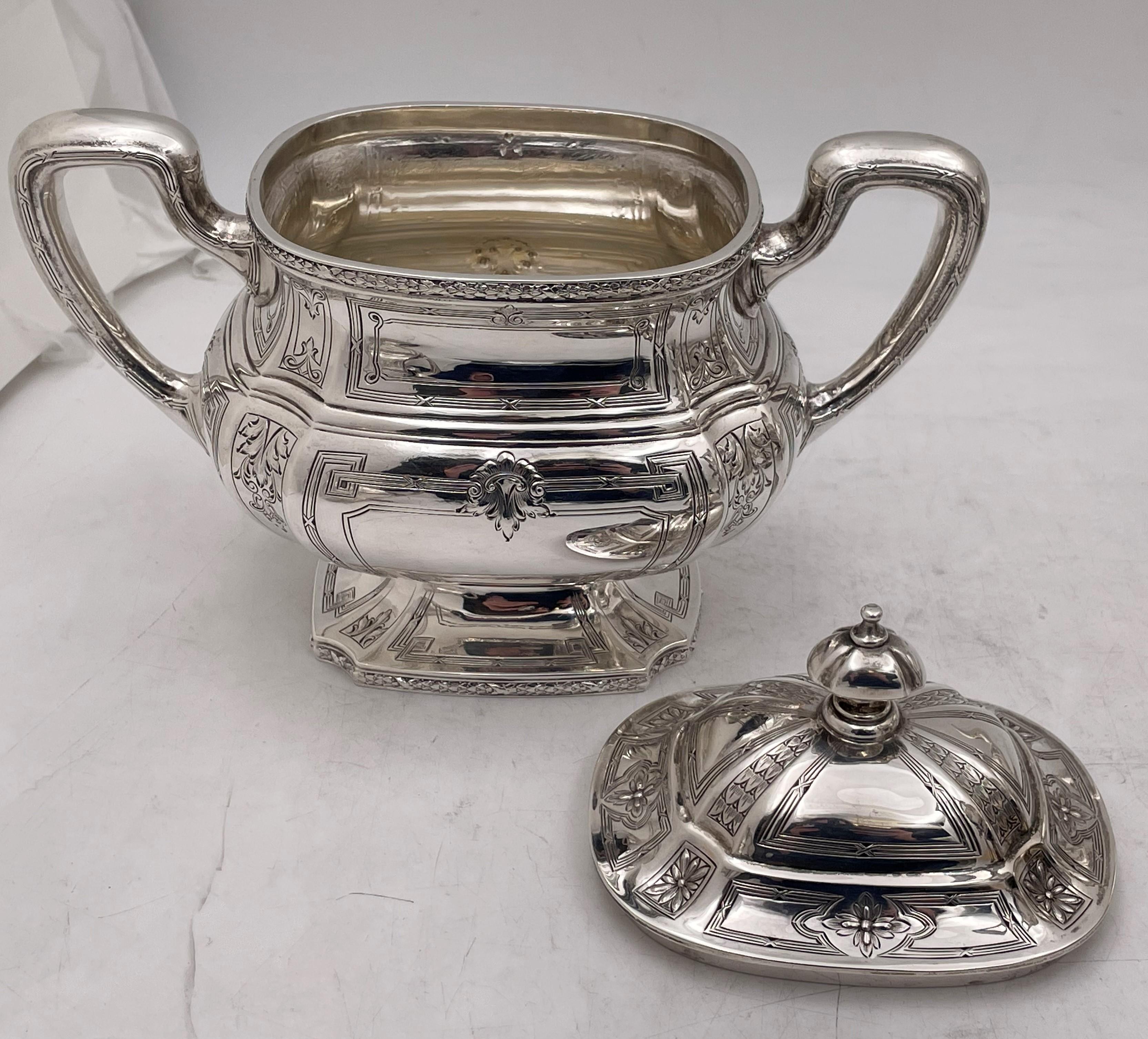J. E. Caldwell Sterling Silver 8-Piece Tea & Coffee Set with Tray Early 20th C For Sale 4
