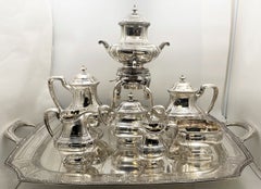 J. E. Caldwell Sterling Silver 8-Piece Tea & Coffee Set with Tray Early 20th C