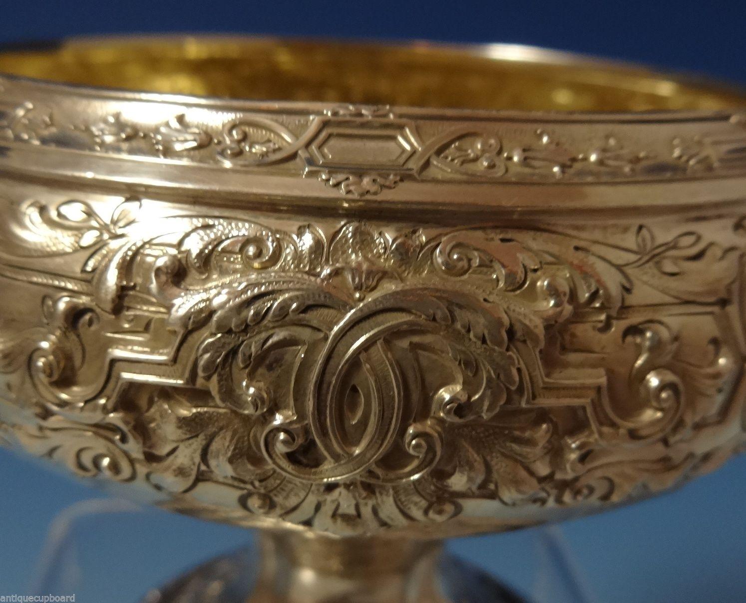 American J. E. Caldwell Sterling Silver Sugar Bowl with Ornate Pattern