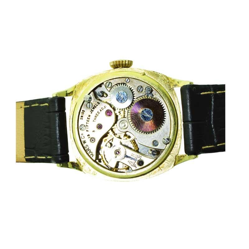 J E Caldwell Yellow Gold Filled Art Deco Watch with Original Dial 4