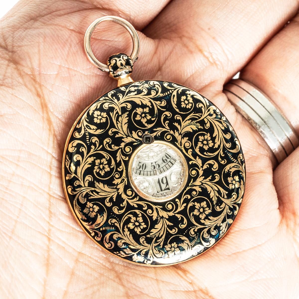 J. F. Bautte & Cie. Un raro orologio da tasca a ore saltanti in oro e smalto del 1810 in vendita 7